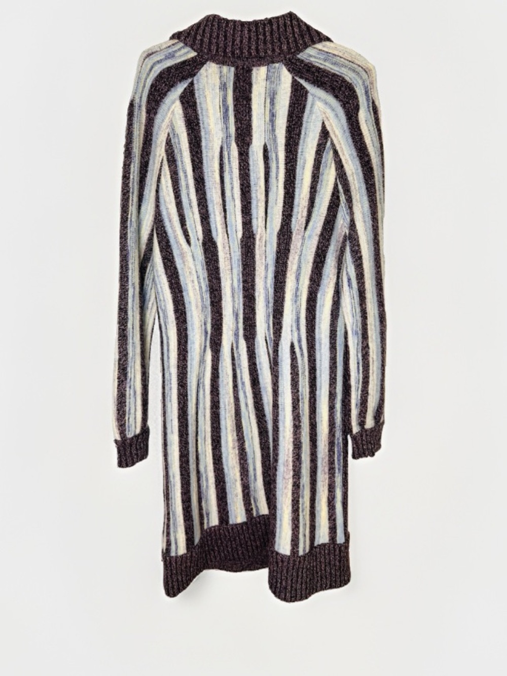 Missoni Wool Striped Button Duster Longline Cardigan Sweater  Italy Sz 14 - Picture 2 of 7